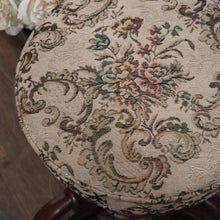 Load image into Gallery viewer, Antique English Walnut Piano Stool – Tapestry Seat, Carved Pedestal, Paw Feet. B12443
