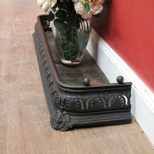 Load image into Gallery viewer, Vintage Black Cast Iron Fire Fender – Decorative Fireplace Guard. B12593