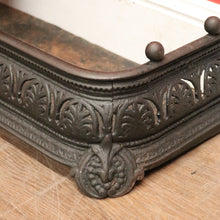 Load image into Gallery viewer, Vintage Black Cast Iron Fire Fender – Decorative Fireplace Guard. B12593