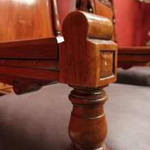 Load image into Gallery viewer, x SOLD Pair of Antique Mahogany and Leather Armchairs, Carved detail, Castors. B12189