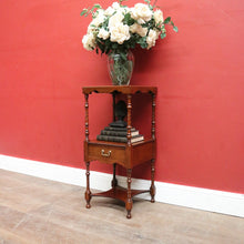 Load image into Gallery viewer, x SOLD English Side Table with Square Top, Scalloped Apron, Turned Legs and Drawer. B12602