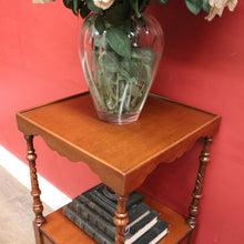Load image into Gallery viewer, x SOLD English Side Table with Square Top, Scalloped Apron, Turned Legs and Drawer. B12602