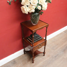 Load image into Gallery viewer, x SOLD English Side Table with Square Top, Scalloped Apron, Turned Legs and Drawer. B12602