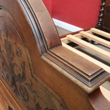 Load image into Gallery viewer, An impressive Antique French Walnut Queen Size Bed - Head, Foot, Rail and Slats B13017