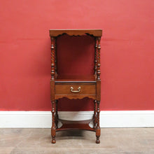 Load image into Gallery viewer, x SOLD English Side Table with Square Top, Scalloped Apron, Turned Legs and Drawer. B12602