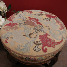 Load image into Gallery viewer, Antique English, Brazilian Rosewood Carved Louis XV Style Stool with Floral Tapestry Seat. B12603