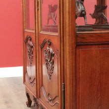 Load image into Gallery viewer, x SOLD Antique French Oak Bookcase, Eight Drawer Display Cabinet or Cupboard, Glass Doors. B12192