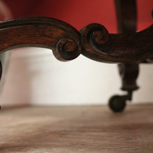 Load image into Gallery viewer, Antique English, Brazilian Rosewood Carved Louis XV Style Stool with Floral Tapestry Seat. B12603