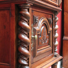 Load image into Gallery viewer, Anrique French Walnut Bedside Table with Marble and Barley twist legs B13018