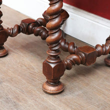 Load image into Gallery viewer, Anrique French Walnut Bedside Table with Marble and Barley twist legs B13018