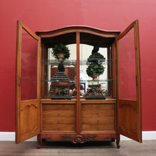 Load image into Gallery viewer, x SOLD Antique French Oak Bookcase, Eight Drawer Display Cabinet or Cupboard, Glass Doors. B12192