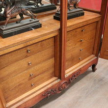 Load image into Gallery viewer, x SOLD Antique French Oak Bookcase, Eight Drawer Display Cabinet or Cupboard, Glass Doors. B12192