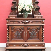 Load image into Gallery viewer, Antique French Walnut Mirror Back Dressing Table Cabinet Bedroom with Drawers B13019