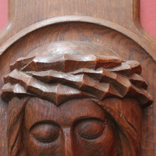 Load image into Gallery viewer, x SOLD Antique Art Deco French Christ on the Cross, Sculpture Wall Art Carved Face of Jesus. B11749