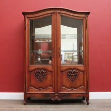 Load image into Gallery viewer, x SOLD Antique French Oak Bookcase, Eight Drawer Display Cabinet or Cupboard, Glass Doors. B12192