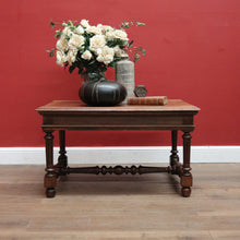 Load image into Gallery viewer, x SOLD Antique French Oak Cross Stretcher Base Coffee Table or Side Lamp Table B11450