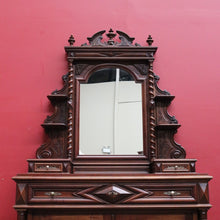 Load image into Gallery viewer, Antique French Walnut Mirror Back Dressing Table Cabinet Bedroom with Drawers B13019