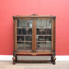 Load image into Gallery viewer, x SOLD Antique English Oak China Cabinet - Two Door, Display Cabinet or Bookcase. B12198