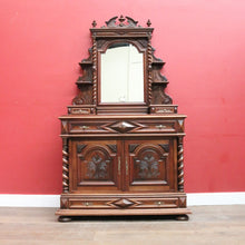 Load image into Gallery viewer, Antique French Walnut Mirror Back Dressing Table Cabinet Bedroom with Drawers B13019