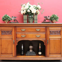 Load image into Gallery viewer, Antique English Edwardian Walnut 2 Door 2 Drawer Sideboard Cabinet B13011