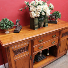 Load image into Gallery viewer, Antique English Edwardian Walnut 2 Door 2 Drawer Sideboard Cabinet B13011