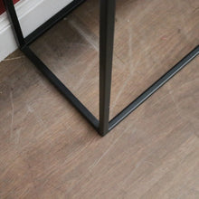 Load image into Gallery viewer, Vintage Modern Black Hand-Forged Metal Hall Console Table with White Marble Top. B12601