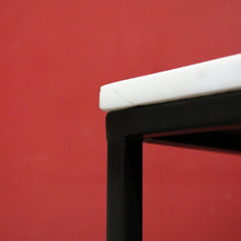 Load image into Gallery viewer, Vintage Modern Black Hand-Forged Metal Hall Console Table with White Marble Top. B12601