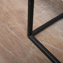 Load image into Gallery viewer, Vintage Modern Black Hand-Forged Metal Hall Console Table with White Marble Top. B12601