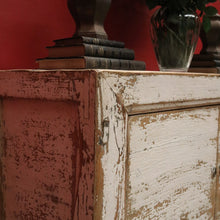 Load image into Gallery viewer, Vintage Narrow Two-Door Sideboard Hall Cabinet – Distressed Farmhouse Finish. B12604