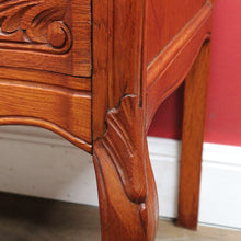Load image into Gallery viewer, Vintage French Oak Writing Bureau with Drop Front Desk and Two Drawers on cabriole legs B12705