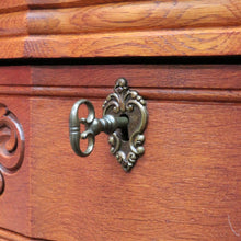 Load image into Gallery viewer, Vintage French Oak Writing Bureau with Drop Front Desk and Two Drawers on cabriole legs B12705