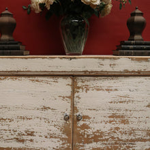 Load image into Gallery viewer, Vintage Narrow Two-Door Sideboard Hall Cabinet – Distressed Farmhouse Finish. B12604