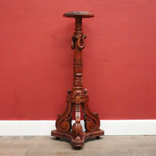 Load image into Gallery viewer, x SOLD Vintage Highly Ornate Mahogany Pedestal, with Tri-Leg Base for Plants or Statues B12187