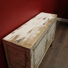 Load image into Gallery viewer, Vintage Narrow Two-Door Sideboard Hall Cabinet – Distressed Farmhouse Finish. B12604