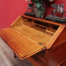 Load image into Gallery viewer, Vintage French Oak Writing Bureau with Drop Front Desk and Two Drawers on cabriole legs B12705
