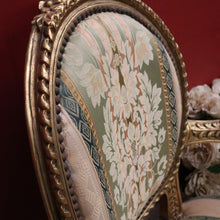 Load image into Gallery viewer, x SOLD Pair of Vintage French Armchairs with Gilt Timber Frames and Striped Pastel Fabric. B12597