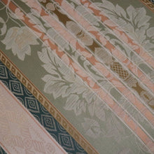 Load image into Gallery viewer, x SOLD Pair of Vintage French Armchairs with Gilt Timber Frames and Striped Pastel Fabric. B12597