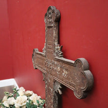 Load image into Gallery viewer, x SOLD Antique French Wrought Iron Crucifix, Cross, Memorial Cross, Decorative. B12146