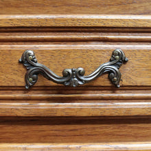 Load image into Gallery viewer, Vintage French Oak Lamp Bedside Table or Lingerie Chest Compact Set of 4 Drawers Brass Handles B12806
