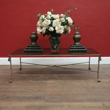 Load image into Gallery viewer, x SOLD Vintage Glass and Brass Coffee Table with Bamboo-Style Legs and Tassel Detailing. B12596