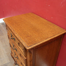 Load image into Gallery viewer, Vintage French Oak Lamp Bedside Table or Lingerie Chest Compact Set of 4 Drawers Brass Handles B12806