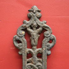 Load image into Gallery viewer, x SOLD Antique French Cross, Sacred Heart Crucifix, Wrought Iron Cross, Marker. B12147