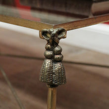 Load image into Gallery viewer, x SOLD Vintage Glass and Brass Coffee Table with Bamboo-Style Legs and Tassel Detailing. B12596