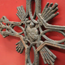 Load image into Gallery viewer, x SOLD Antique French Cross, Sacred Heart Crucifix, Wrought Iron Cross, Marker. B12147