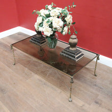 Load image into Gallery viewer, x SOLD Vintage Glass and Brass Coffee Table with Bamboo-Style Legs and Tassel Detailing. B12596