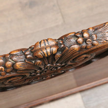 Load image into Gallery viewer, Antique French oak queen size bed frame with carved headboard. B13020