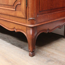 Load image into Gallery viewer, Antique French oak armoire or wardrobe with three doors and three keys. B12726
