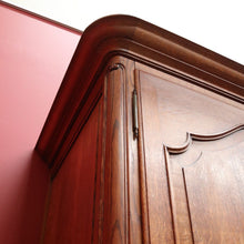 Load image into Gallery viewer, Antique French oak armoire or wardrobe with three doors and three keys. B12726