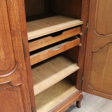 Load image into Gallery viewer, Antique French oak armoire or wardrobe with three doors and three keys. B12726