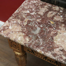 Load image into Gallery viewer, x SOLD French Hall Table with Gilt Base and Rouge & Cream Marble Top. B12599